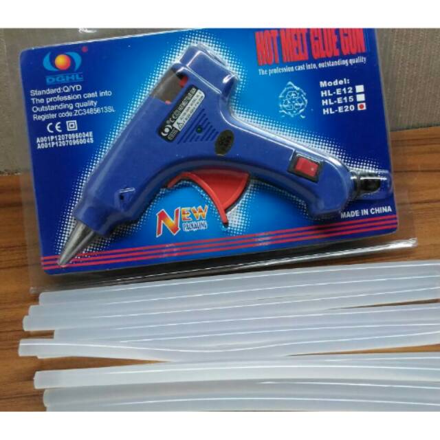 Jual Glue gun paket bonus refill ada on off lem tembak stick bagus