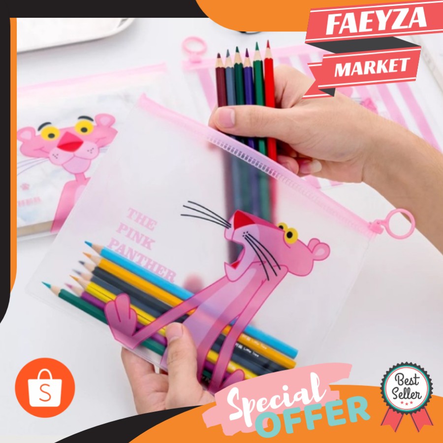 

Tempat Pensil Motif Panther Pink / Zipper Bag Panther Pink / Pouch Travelling Panther Pink