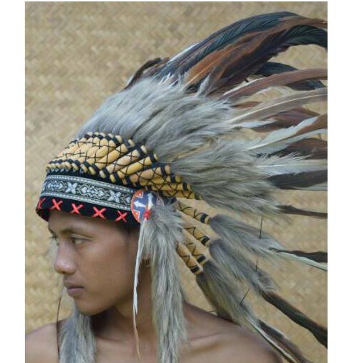 TOPI INDIAN - INDIAN HEADDRESS SMALL AYAM BILABONG COKLAT