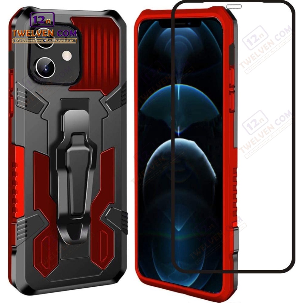 Case Shockproof iPhone 12 Armor Hardcase Stand Clip