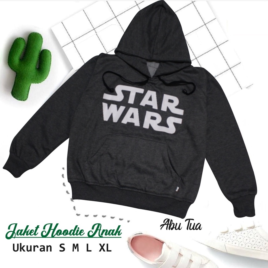 JAKET HOODIE ANAK SWEATER SABLON STARWARS TERBARU KEKINIAN BAHAN FLEECE USIA 2TAHUN SAMPAI 12TAHUN LAKI LAKI PEREMPUAN