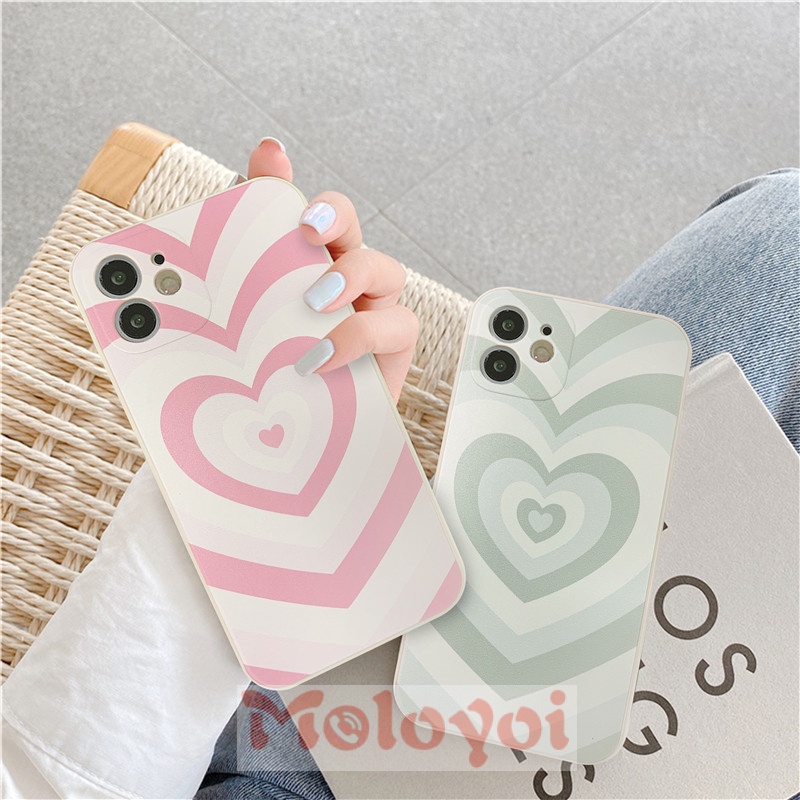 Soft Case Tpu Motif Hati Warna Gradasi Untuk Iphone 6 6s 7 8 Plus X Xs Xr Xs Max 11 12 Pro Max Se 2020