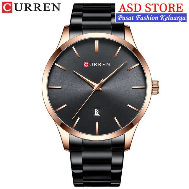 • ASD STORE ™ • CURREN 8357 Jam Tangan Pria Rantai Stainless Tanggal Aktif