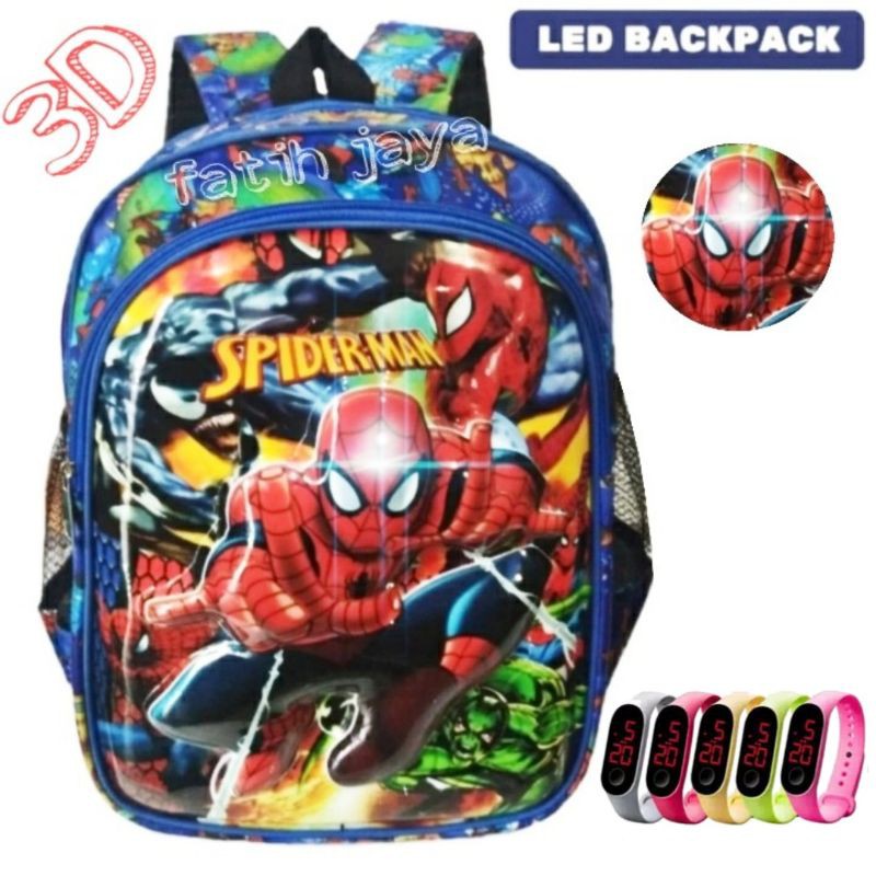 tas nyala -tas anak perempuan - ransel anak nyala - tas anak murah - tas anak laki - tas spiderman