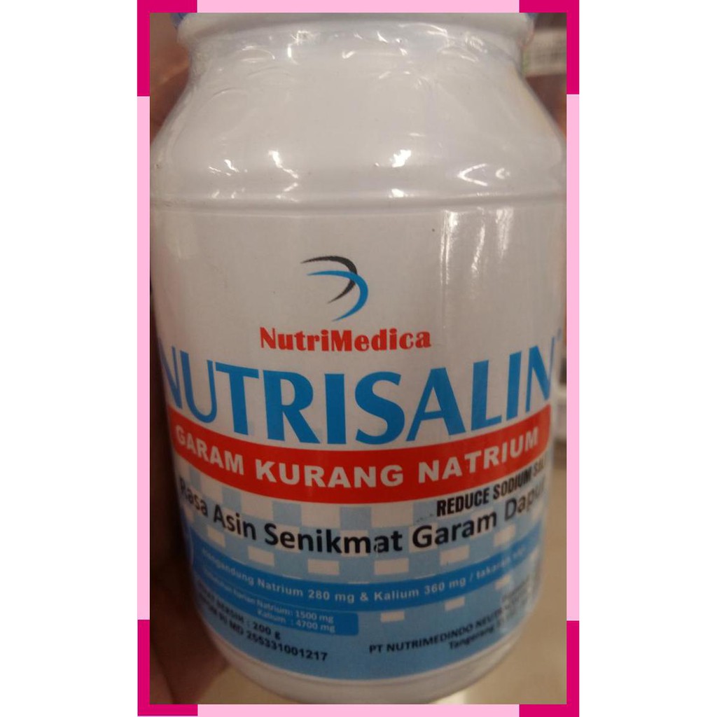 

Nutrisalin | rendah natrium | 50% sodium lebih rendah | 200 gram |