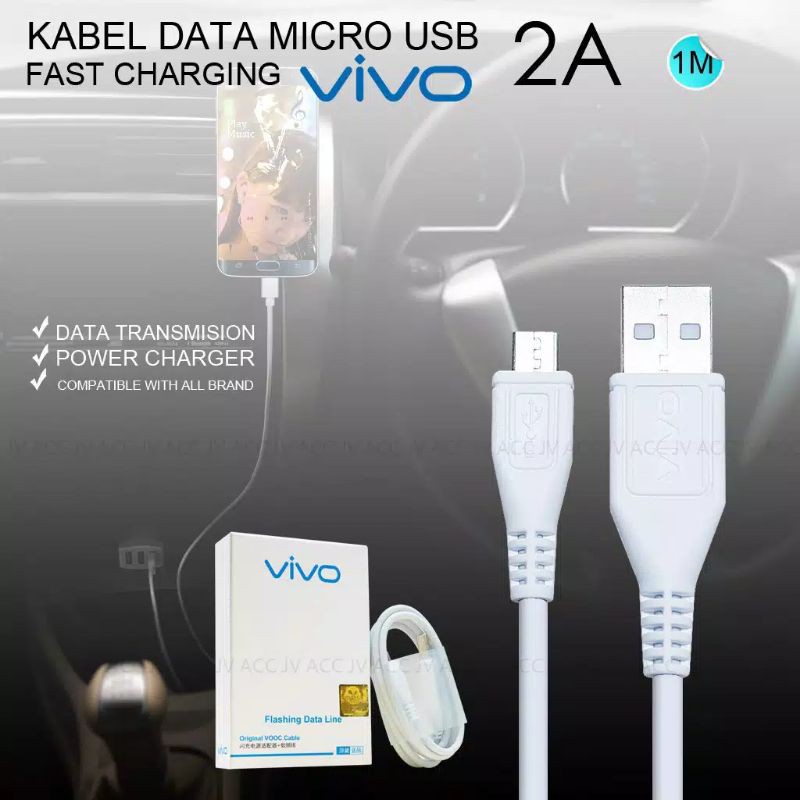 Kabel Data Vivo Y81 Y83 Y91 Y91c Y93 Y95 Y12 Y15 Y17 Fast Charging 2A Micro USB Original