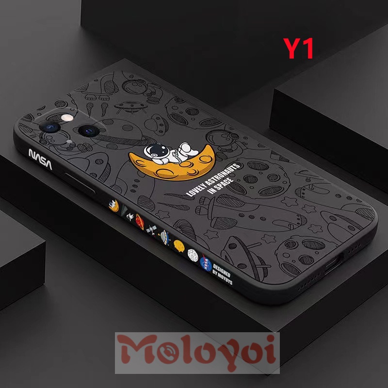 Soft Case Tpu Motif Nasa Astronot Luar Angkasa Untuk Iphone Xr 6 6s 7 8 Plus 11 13 12 Pro Max Se 2020 X Xs Max