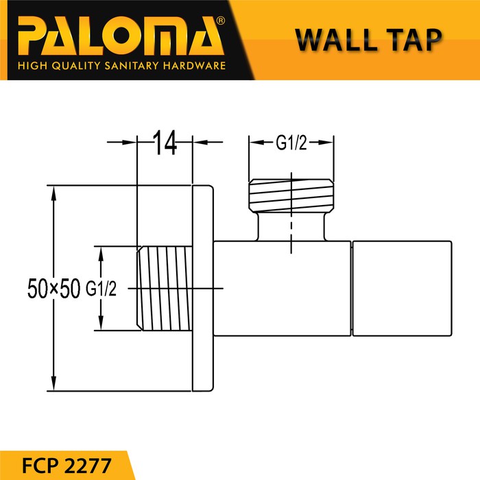 PALOMA FCP 2277 Keran Stop Toilet WC Jet Shower Valve Tembok Kran Air