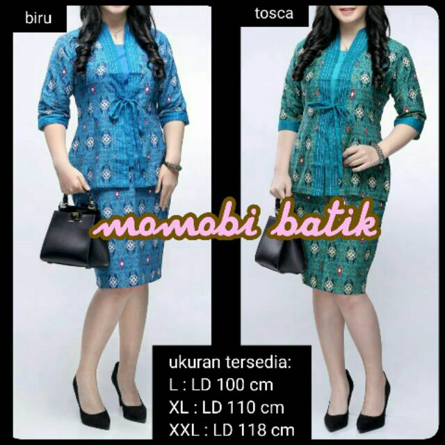 SETELAN ROK BLUS BATIK WANITA / ECER GROSIR BATIK SOLO MURAH / TENUN KARTIKA