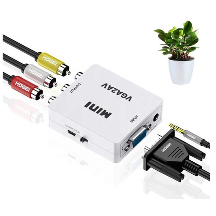 Trend-Converter VGA Female To AV Female MINI + Kabel USB 5 Pin Male / VGA2AV