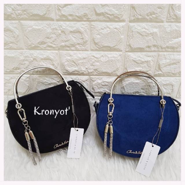 Tas Charles & Keith Round Swaroski Ori Import - Tas Pesta CK Diamond - Tas Kondangan elegan realpict