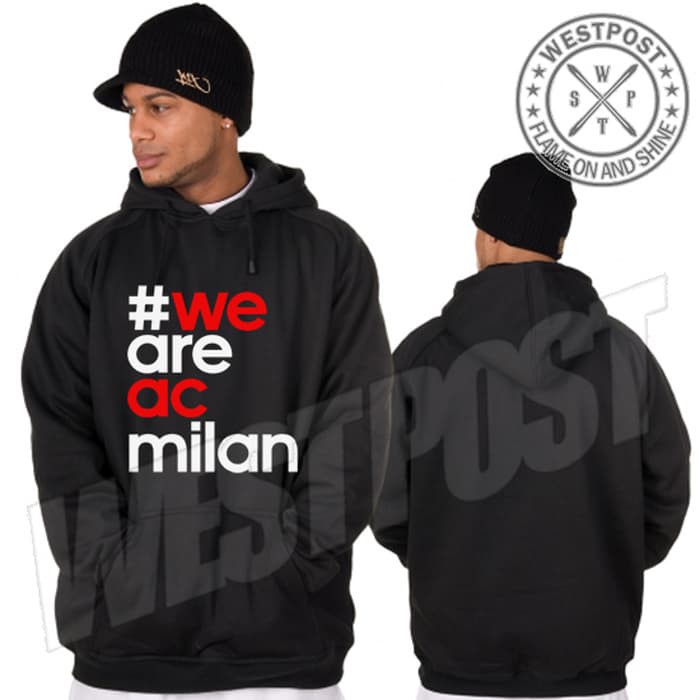 JAKET HOODIE SWEATER SPORT WE ARE AC MILAN KEREN