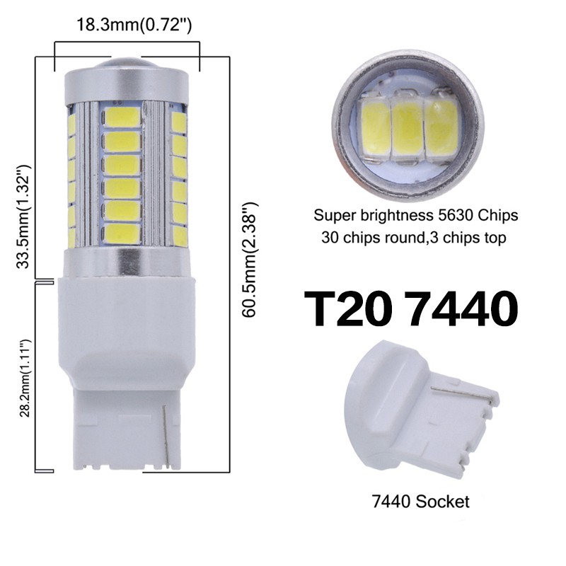 Kualitas tinggi sepeda motor mobil 33LED dipimpin lampu, Lampu rem, Lampu sein, T20 1156 1157 P21W