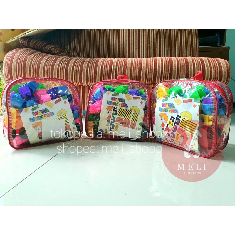 HAHA Blocks Ransel BESAR 76pc - Mainan Blok