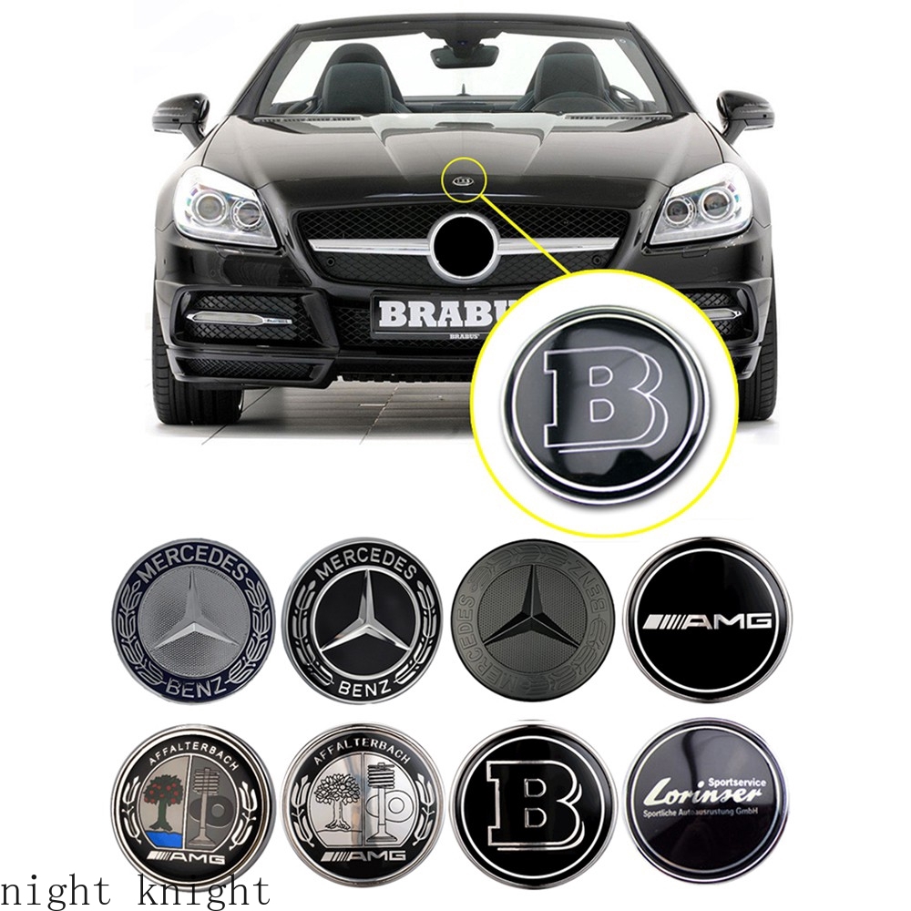 Stiker Emblem Logo Night Knight 57mm Bahan Abs Plastik Untuk Kap Depan Mobil Mercedes Benz Amg Apple