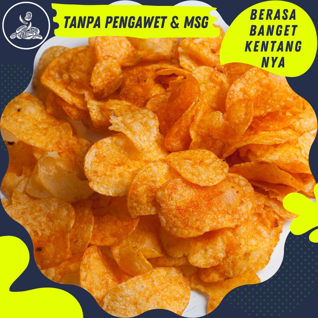 

Keripik Kentang Seribu Rasa | Kettle Chip Varian Rasa Boncabe | Keripik Kentang Goreng Renyah Homemade Premium 250 Gram