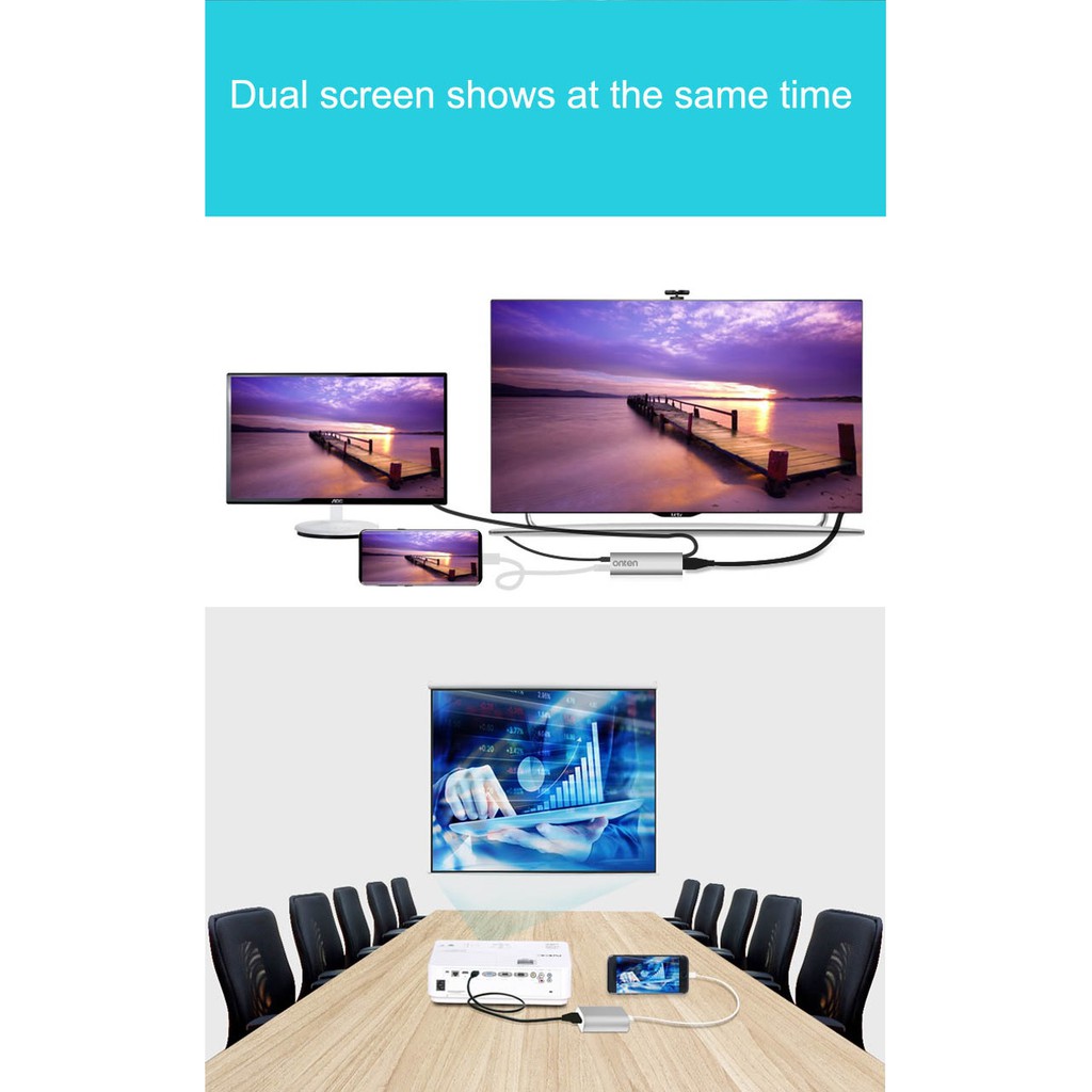 ONTEN OTN-9167 - Digital HDTV Docking for Apple and Android Devices - EZCast untuk Smartphone Tablet Anda