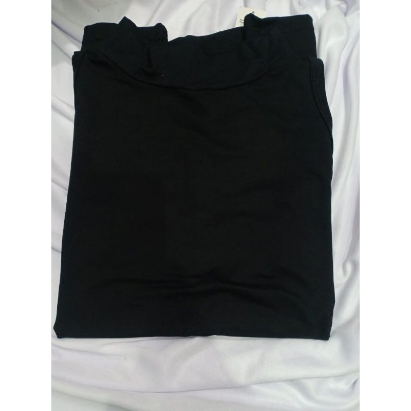TURTLE NECK [JUMBO] TERMURAH / TANKTOP ATASAN WANITA TANPA LENGAN POLOS-Hitam