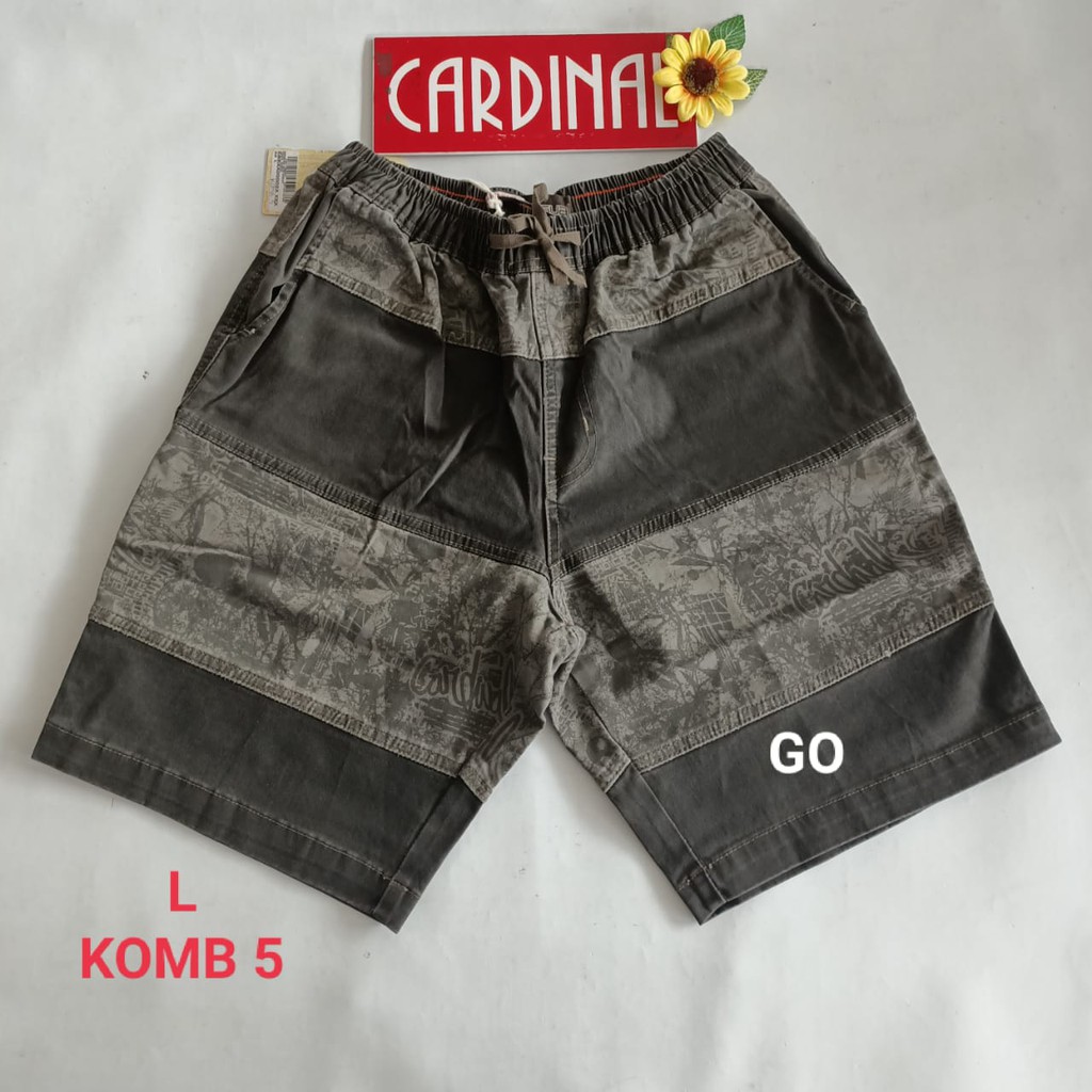 gof L CARDINAL KOMBINASI CELANA PENDEK KARET KOLOR Katun Casual Soft Jeans Murah Santai Original