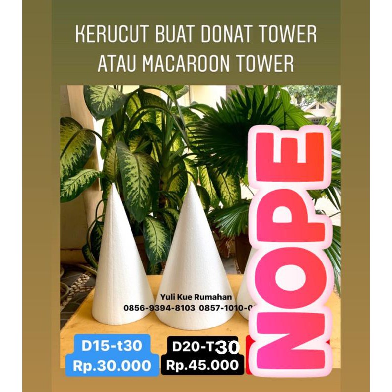 Kerucut Styrofoam D20 Tinggi 30cm Utk Donat Tower Atau Macaroon Tower Shopee Indonesia