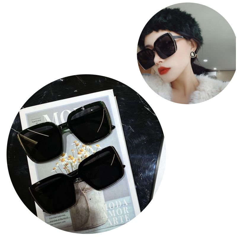 Kacamata Hitam Wanita Frame Besar Sunglasses Korean Fashion Retro Perlindungan Mata dari Debu dan Sinar Matahari Aktivitas Berkendara Motor dan Outdoor