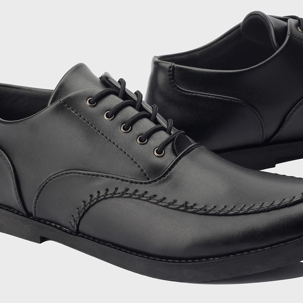 BOLTON BLACK |MNM x GIANT FLAMES| Sepatu Pantofel Pria Oxford Formal / Kantor ORI