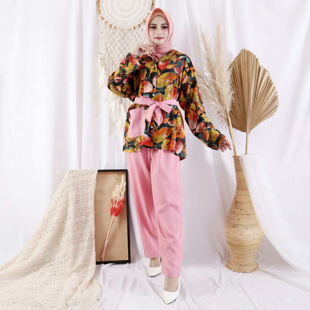 Baju setelan wanita muslim baju celana liana size XXL real pic