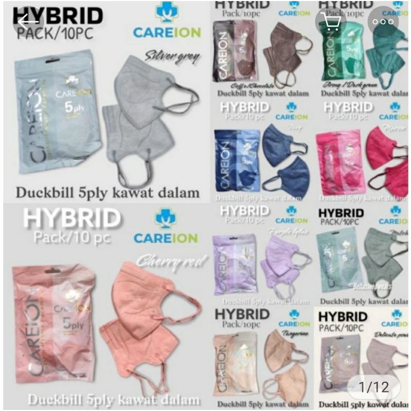 Masker duckbill HYBRID careion isi 10pcs