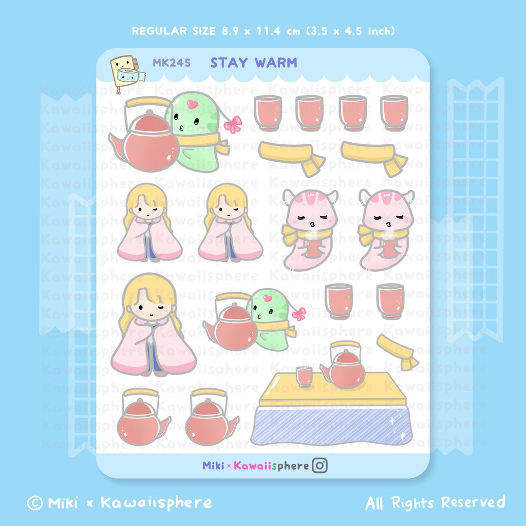 

Stay Warm | MK245 Kawaiisphere Winter Journal / Ring Binder Sticker