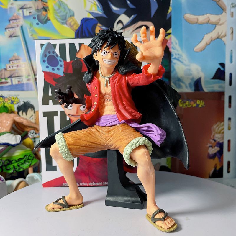 Mainan Action Figure One Piece Monkey D Luffy Ghost Island Battle Suit Wano Country Koa Art King Bahan Pvc 20cm