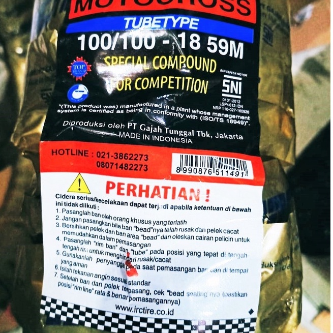 TUI BAN LUAR TRAIL IRC IX-09W 100/100-18 100% ORINAL