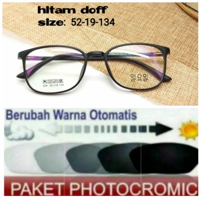 Frame Kacamata Anti UV Photocromic, Kaca mata Trendy, Kacamata Minus, Kaca mata Plus, Kacamata New