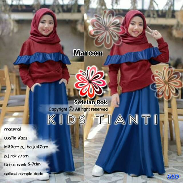 Baju Muslim Anak Set Rok TIANTI