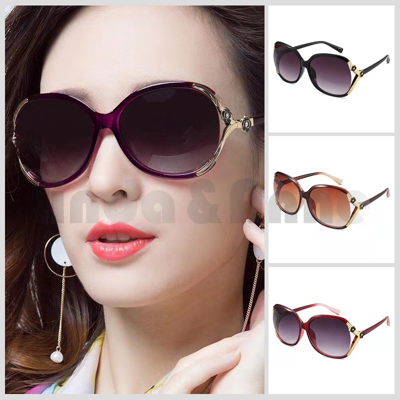 Kacamata Hitam Motif Flower Di Bingkai Women Sunglasses Korean Import