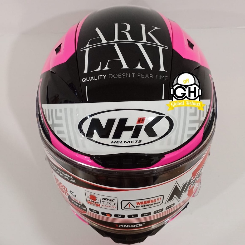 HELM NHK GP R TECH STREET ULTRA GP EDITION ALEX ESCRIG BLACK PINK GLOSSY