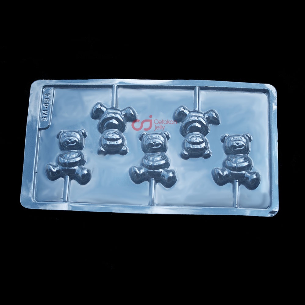 CJ Cetakan Coklat Karakter Beruang Lolipop Plastik