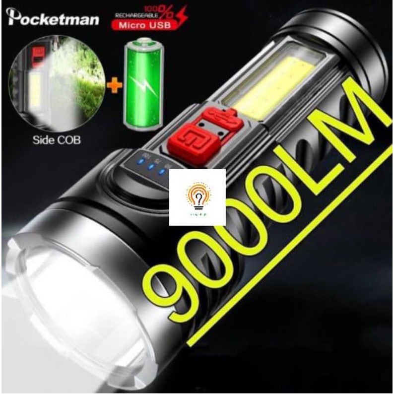 Senter  COB USB Charging Flashlight Super Terang