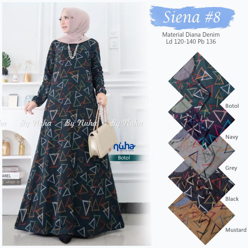 gamis siena #8 gamis jumbo diana denim wanita dewasa terbaru