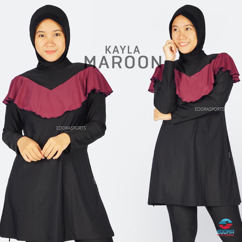 EDORA Baju Renang Muslim Wanita Dewasa KAYLA Model LOOSE FIT MUSLIMAH ORIGINAL