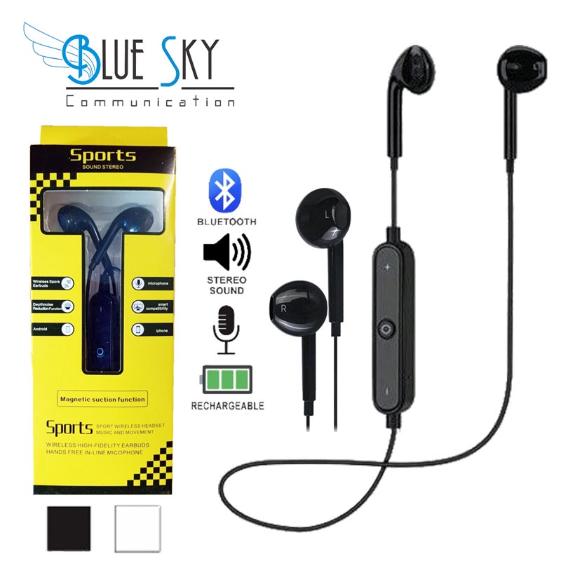 HEADSET EARPHONE BLUETOOTH SPORT S6