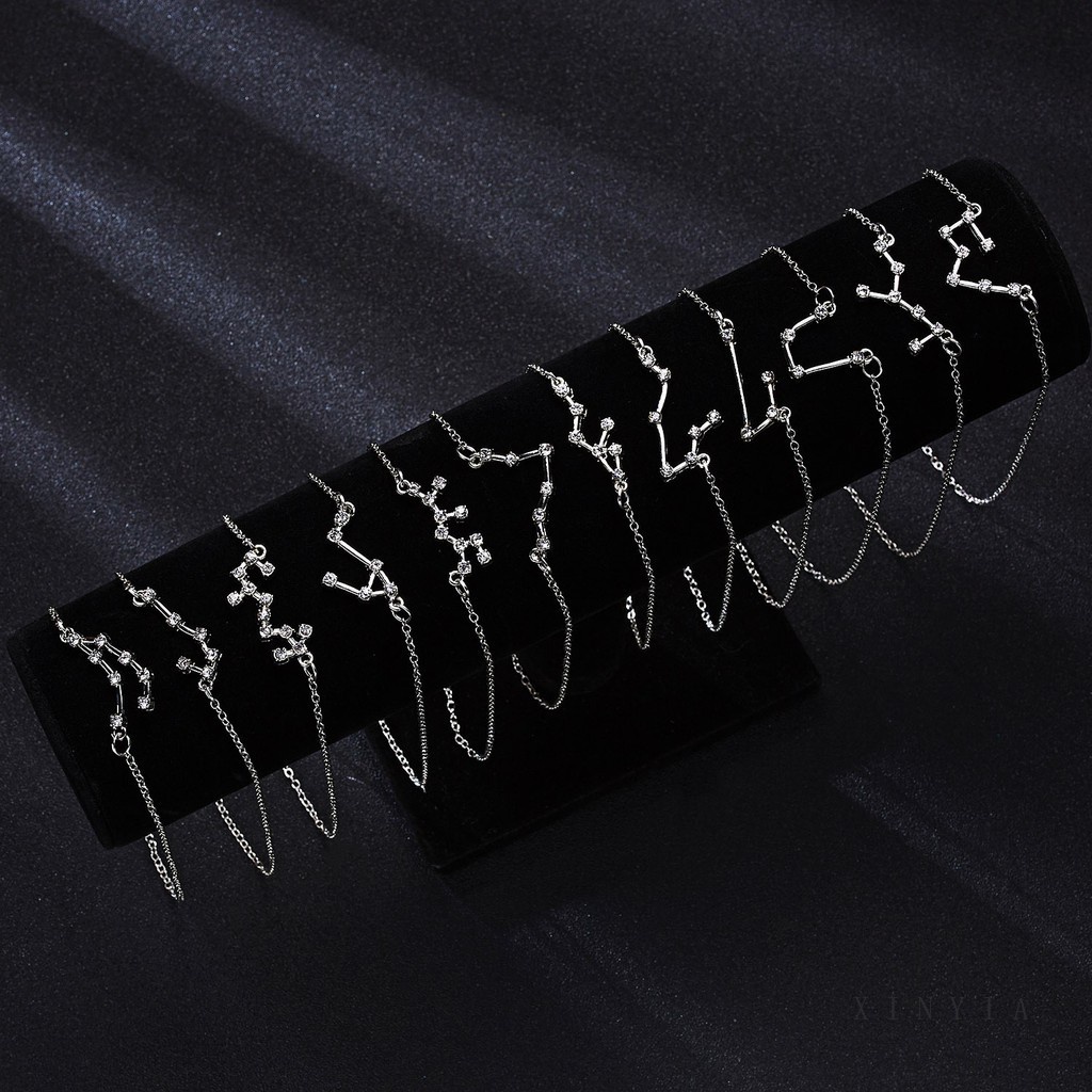 12 Zodiac Sign Constellation Pendant Kalung Untuk Wanita Pria Kalung Perhiasan Fashion Hadiah Ulang Tahun Pabrik Grosir-Won