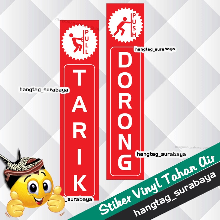 

Stiker PINTU PULL - PUSS - TARIK - DORONG ( satu set )
