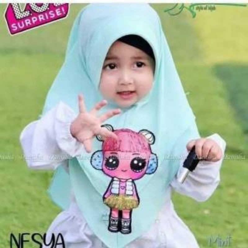 hijab anak lol bisa nyala /krudung lol/jilbab anak lol