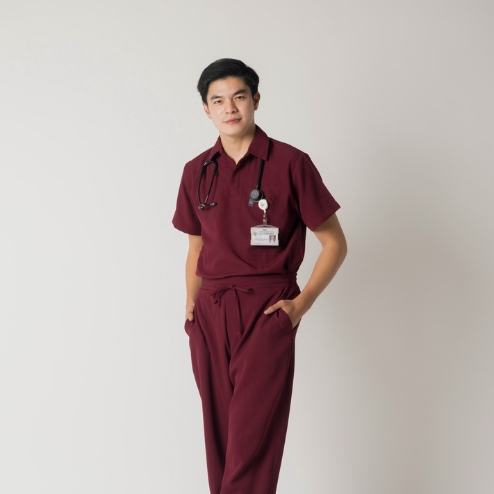 POLO - CARDINAL 01 Scrubs Lengan Pendek SS Baju Jaga Theatre Blues