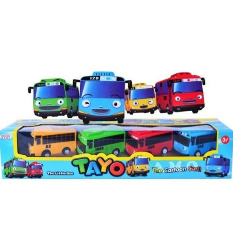 MAINAN MOBIL DAYO ISI 4 PCS PULL BACK - MAINAN BUS MINI MURAH