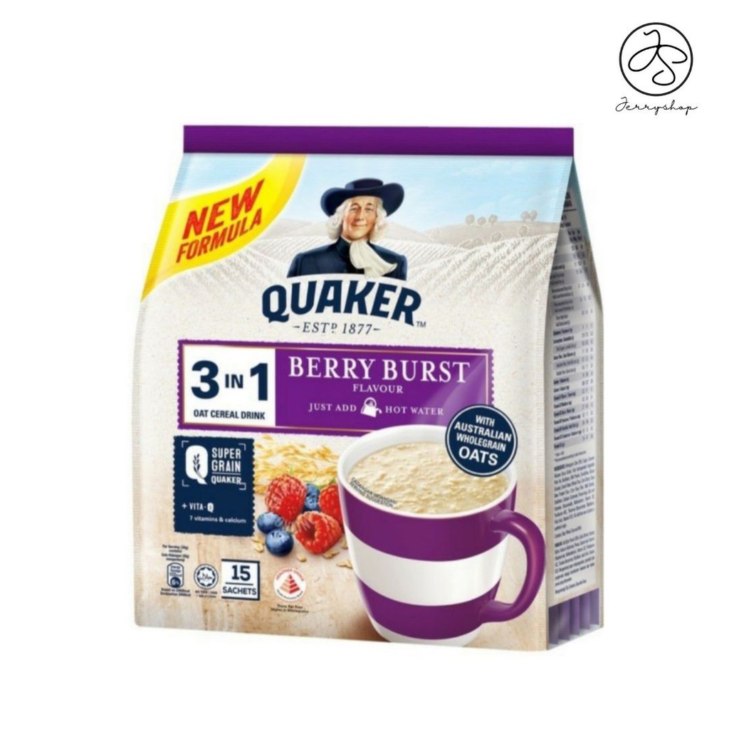 

CEREAL QUAKER OAT 3 IN 1 INSTANT SEREAL OATS ALL VARIAN MALAYSIA - BERRY BURST