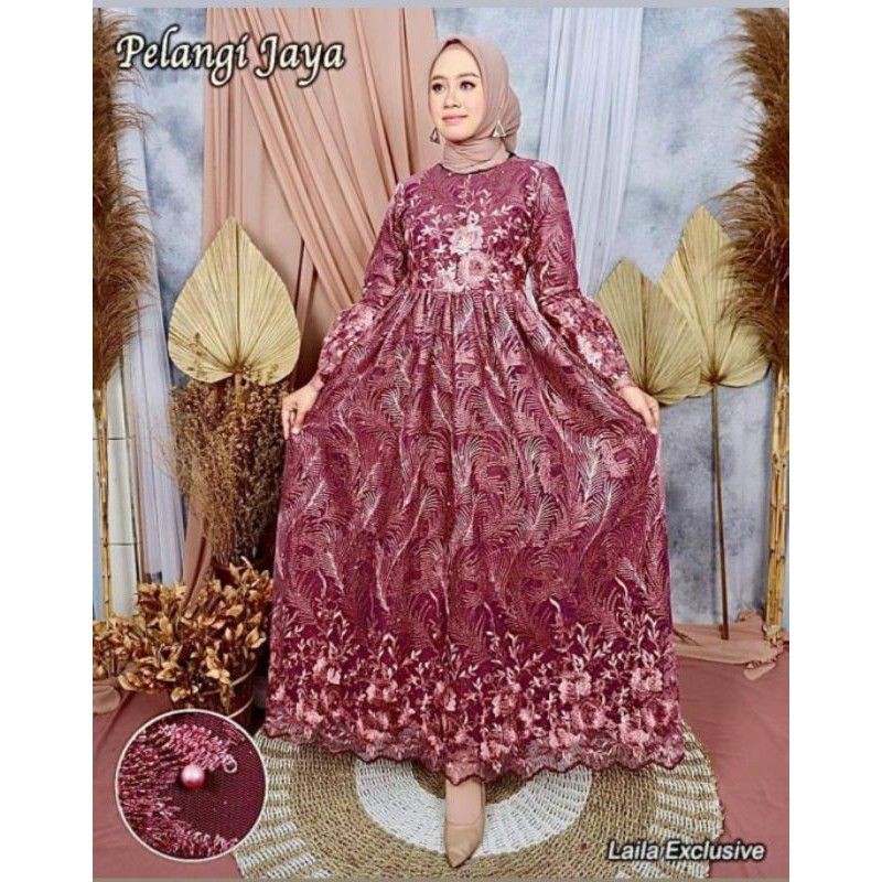 NEW REAL PICT GAMIS PELANGI/GAMIS TULLE PREMIUM/GAMIS REAL PICT/GAMIS KONDANGAN