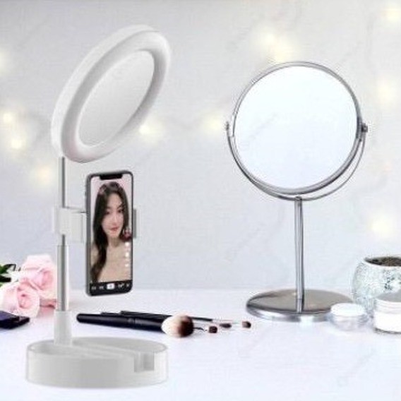 Grosir - R781 RingLight Cermin Holder HP / Selfie Ringlight / Kaca MakeUp /  Live Tiktok Led Light