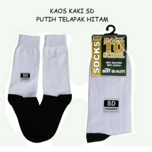 Kaos kaki anak SD hitam dan putih telapak hitam murah Kaos kaki anak SD hitam dan putih telapak hitam murah