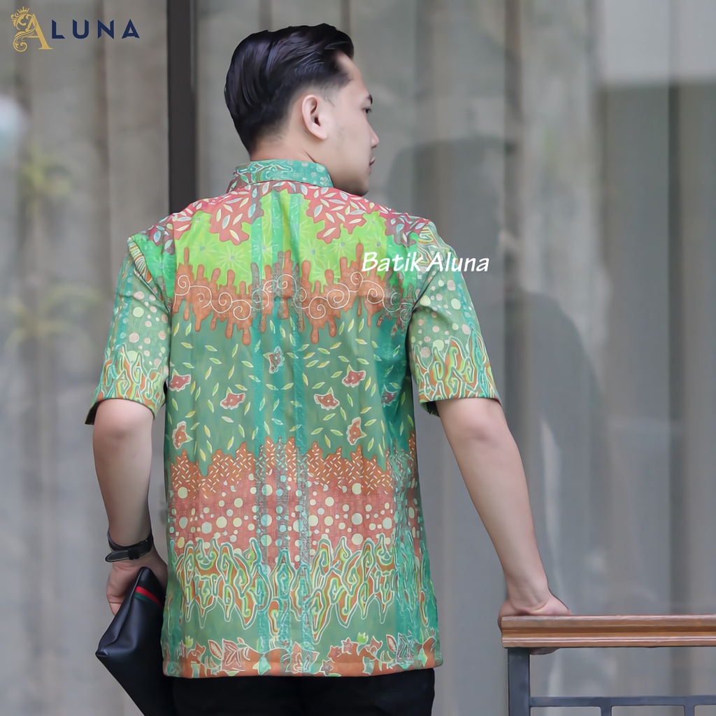 Batik Pria Lengan Pendek Premium BATIK TENUN HRB026 motif EXCLUSIVE Kode FPT 003 S M L XL XXL XXXL